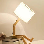 Wooden Robot Lamp