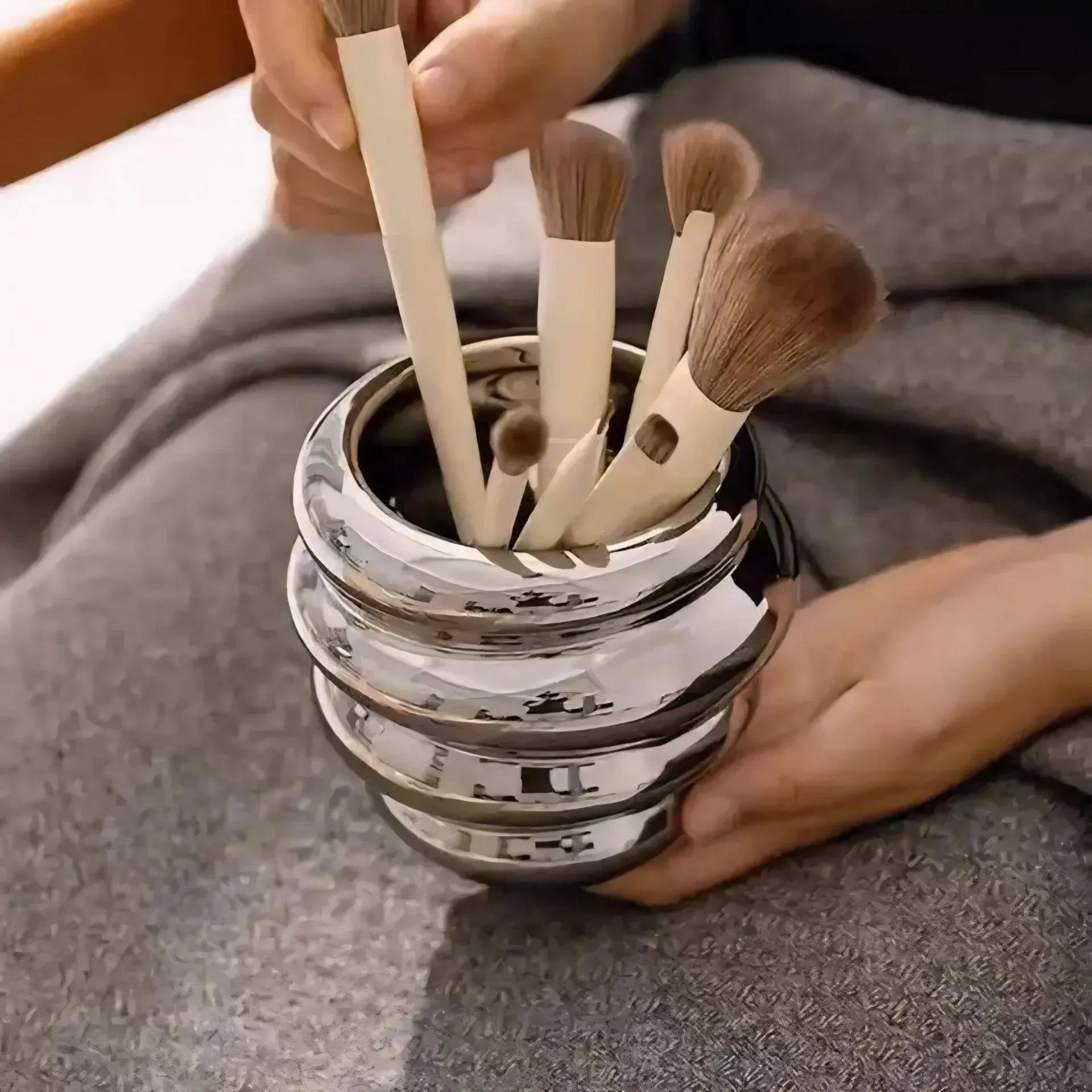 Silver Brush Holder