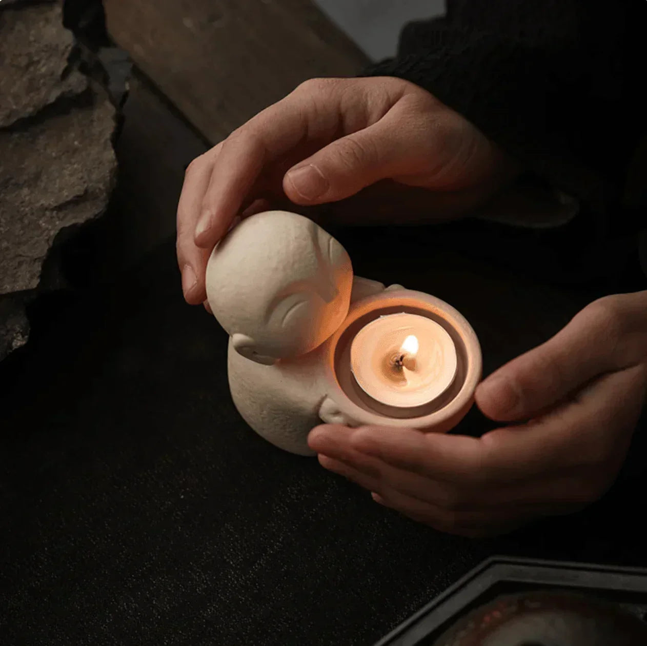 Monk Candle Holder