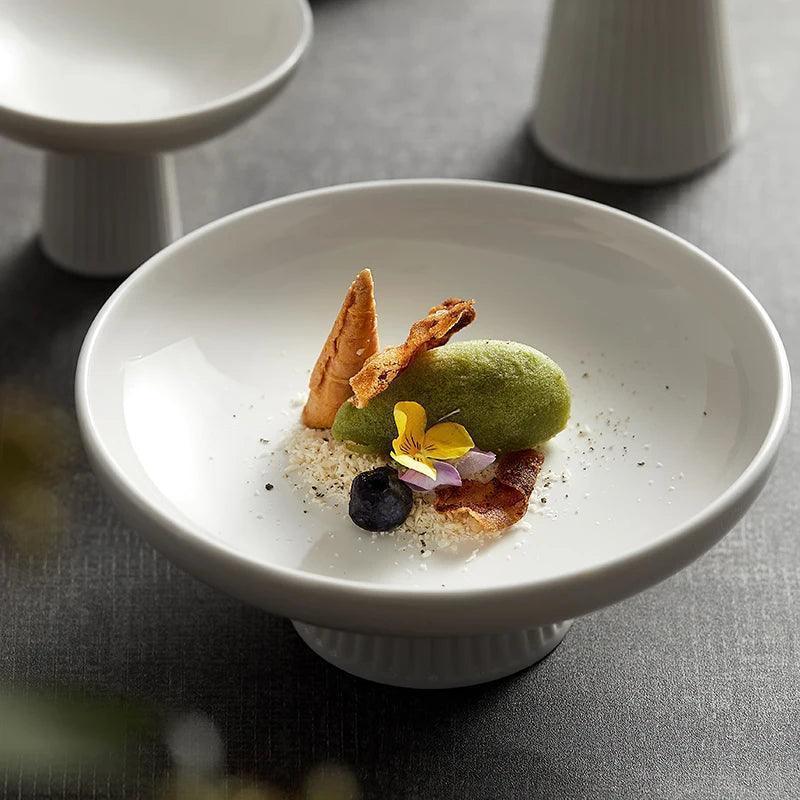 White Ceramic Tall Plate