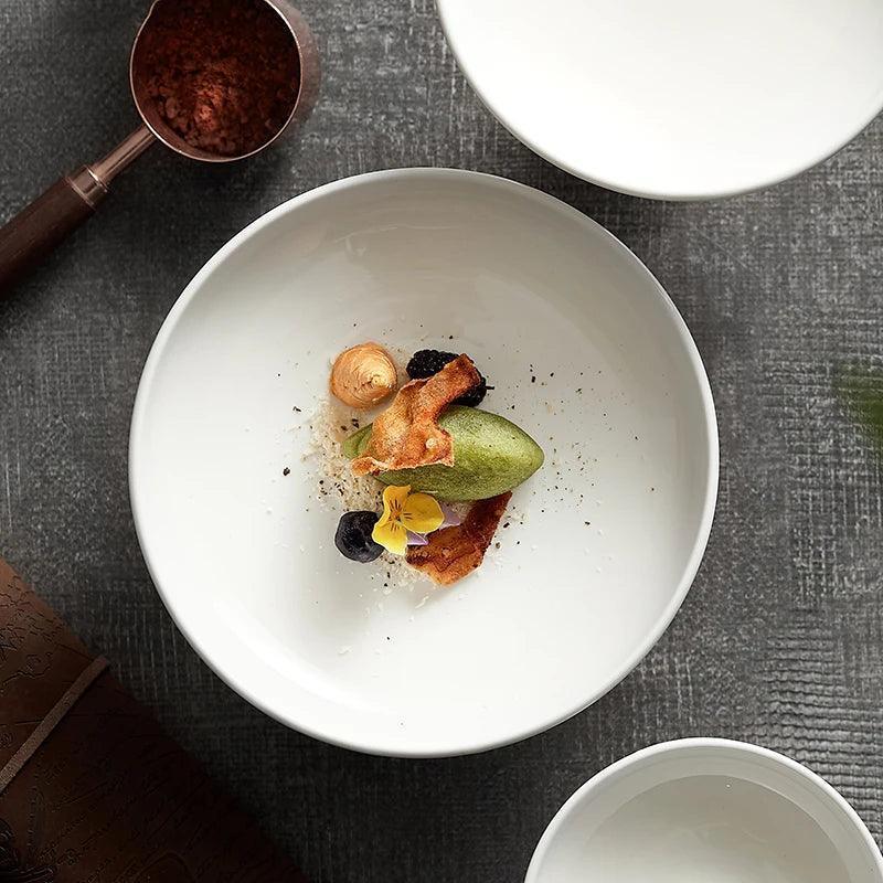 White Ceramic Tall Plate