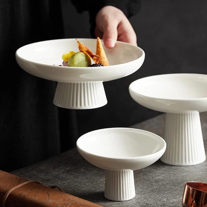 White Ceramic Tall Plate