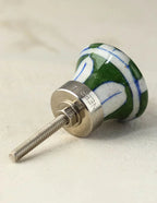 Green Checkered Ceramic Knob