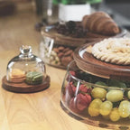 Container with Wooden and Glass Lid