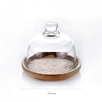 Container with Wooden and Glass Lid