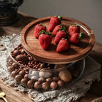 Container with Wooden and Glass Lid