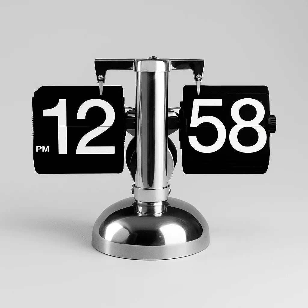 Black Flip Page Table Clock