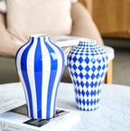 Blue Geometric Vase