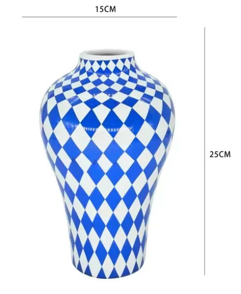 Blue Geometric Vase