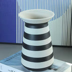 Black and White Striped Vase