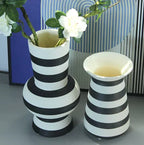 Black and White Striped Vase