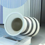 Black and White Striped Vase