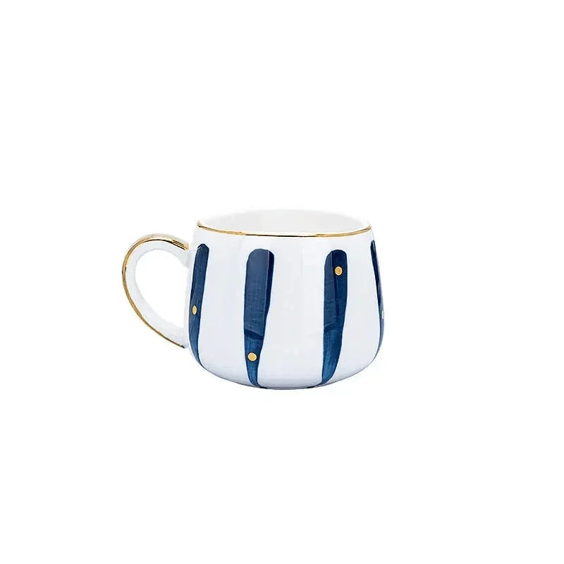 Polka Dot and Stripe Ceramic Cup