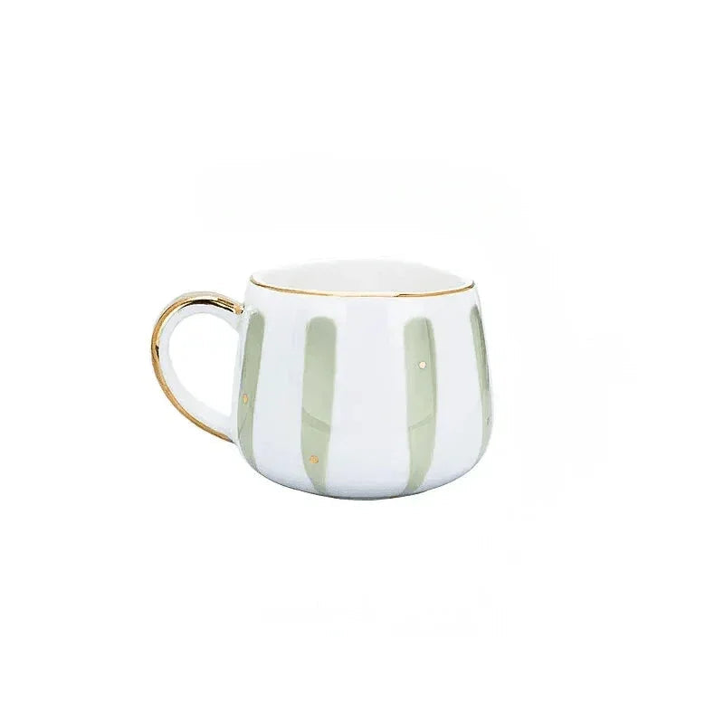 Polka Dot and Stripe Ceramic Cup