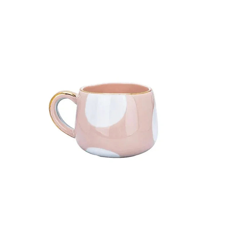 Polka Dot and Stripe Ceramic Cup