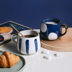 Polka Dot and Stripe Ceramic Cup