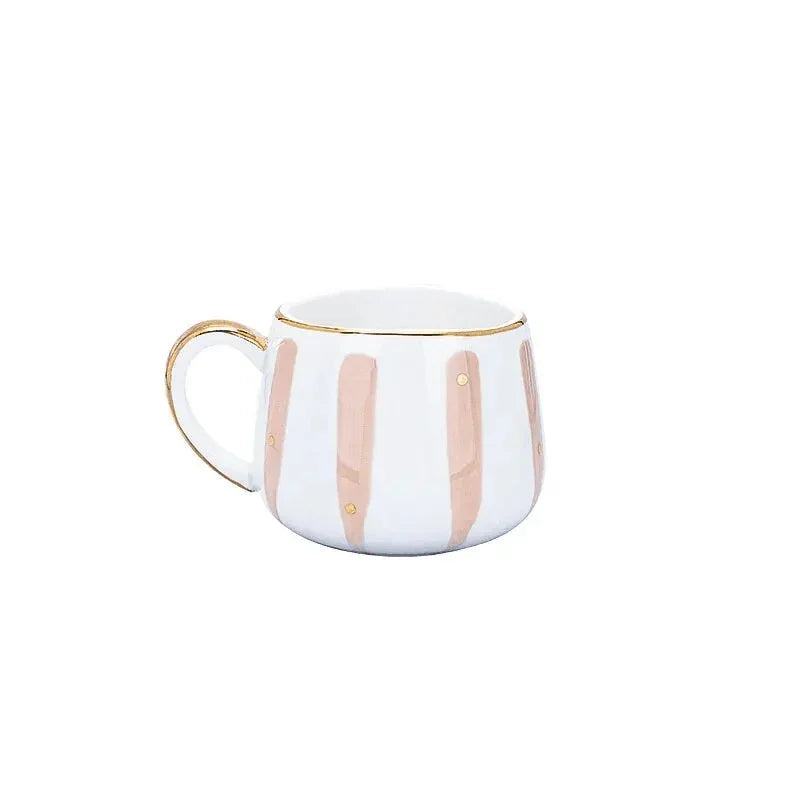 Polka Dot and Stripe Ceramic Cup