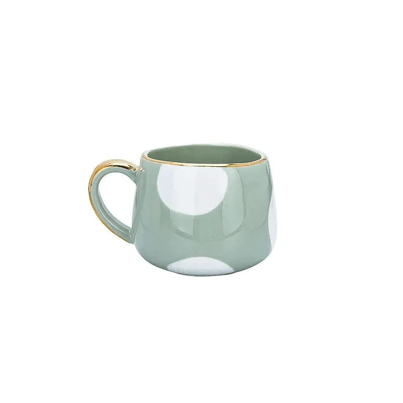 Polka Dot and Stripe Ceramic Cup